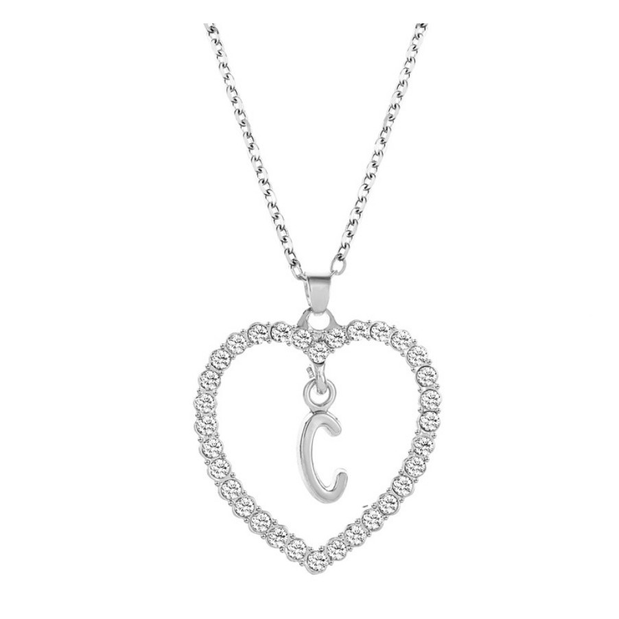 Grosir - K485 (A - M) Kalung Huruf Love Besar Stainless / Fashion Style / Set Perhiasan Wanita