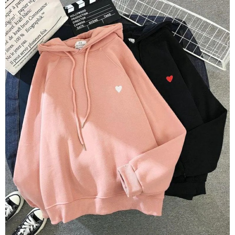 Hoodie Love (S - 6XL) Jaket Jumper Cute BIGSIZE Couple OVERSIZE Match For Boyfriend Girlfriend Mom Dad Anniversary Korean Harajuku Style