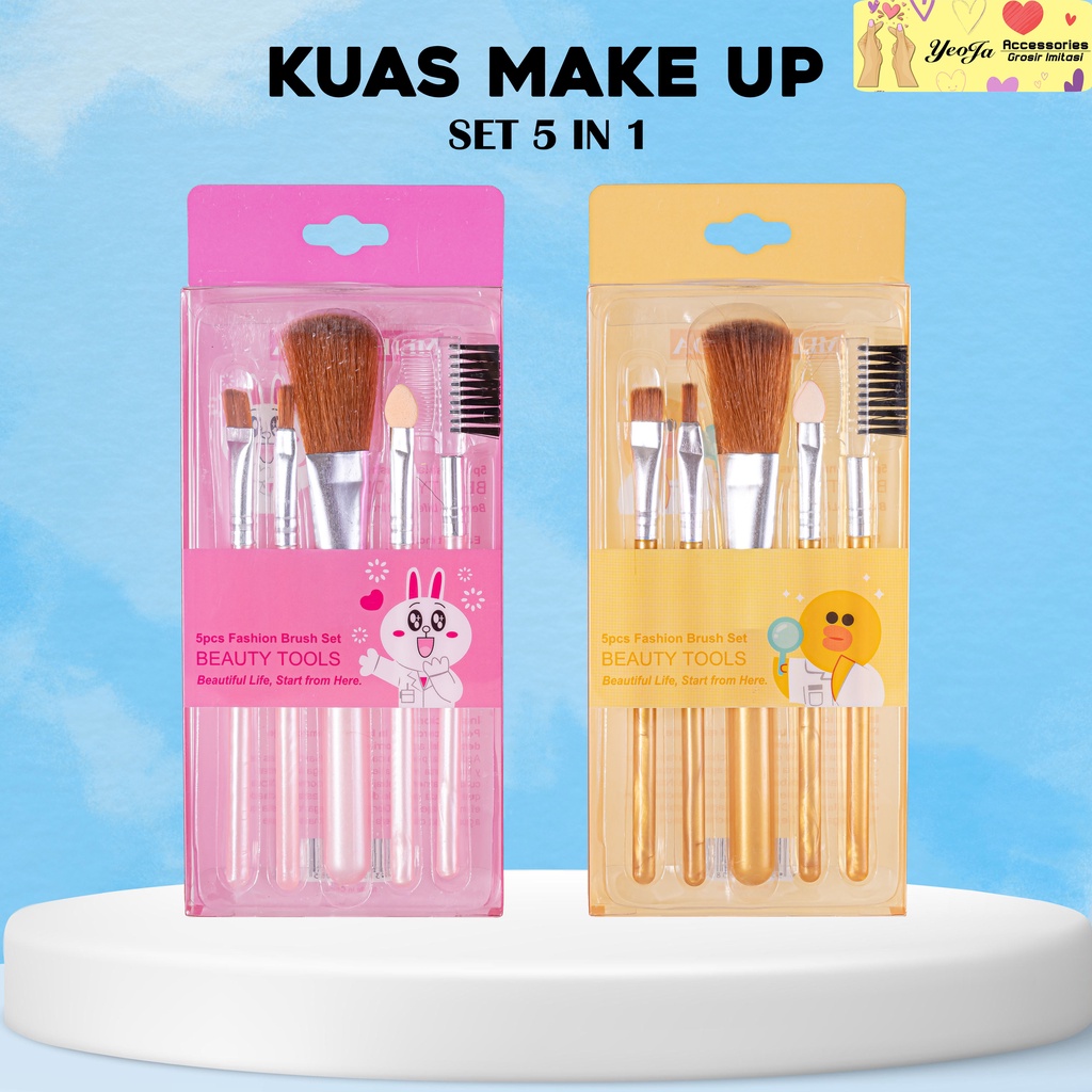 Kuas Make Up 1set isi 5 ( 2 warna) - ( A22 )