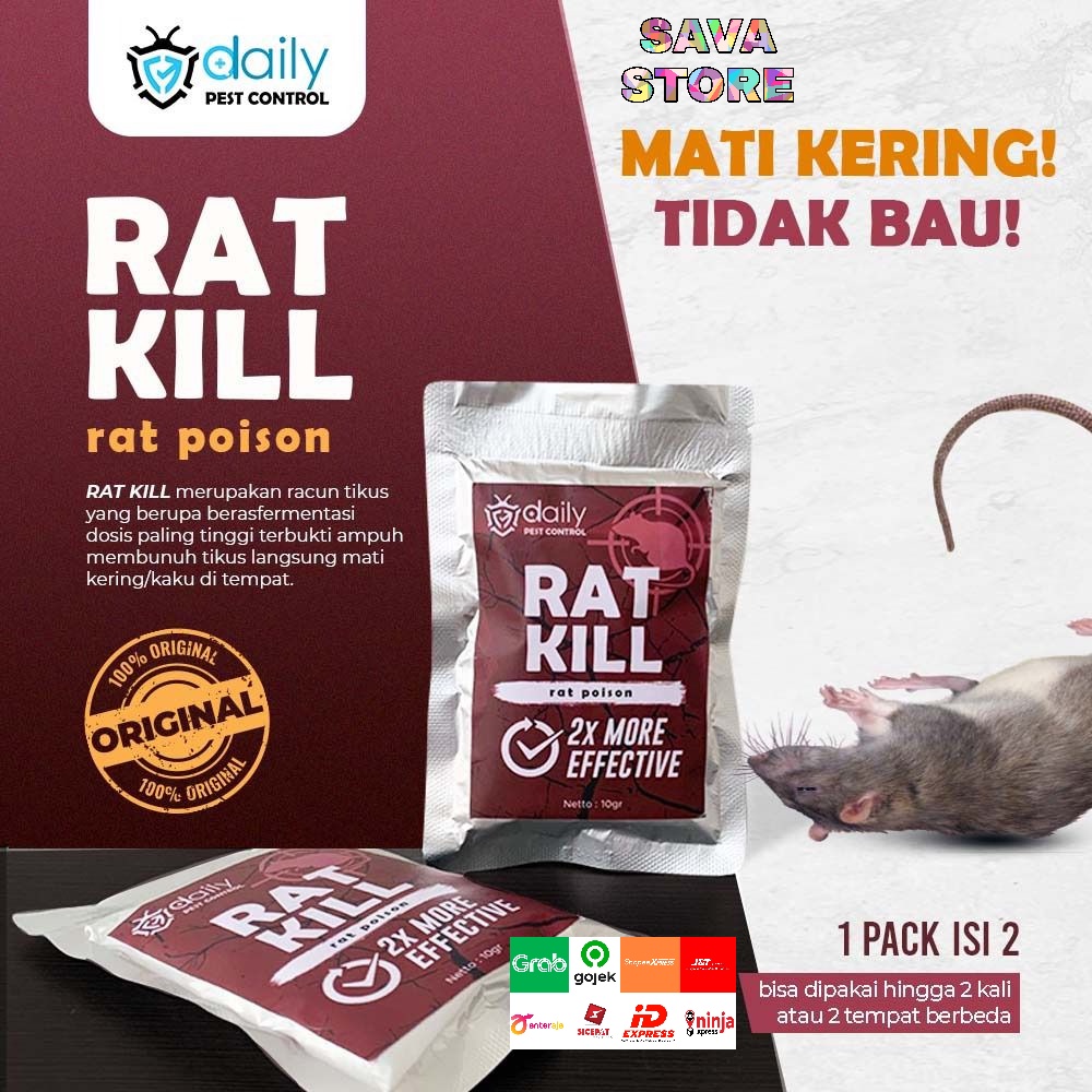 PEMBASMI AMPUH HAMA TIKUS - RACUN TIKUS MATI KERING - DAILY RAT KILL -AMPUH TIDAK MENINGGALKAN BAU