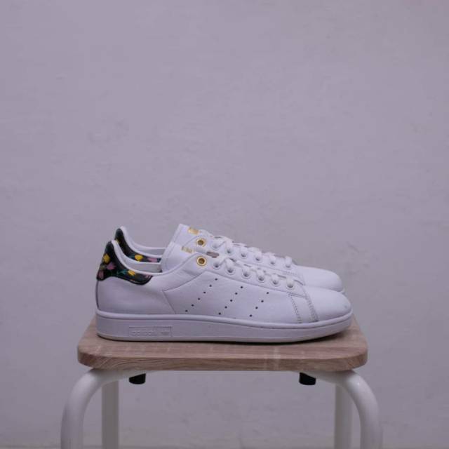 Adidas Stand Smith White Black Flower Leather