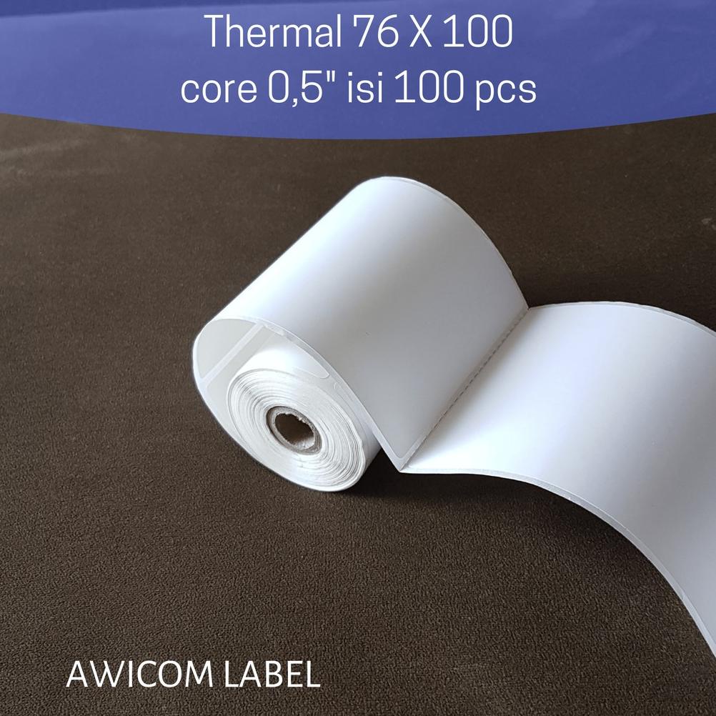 

((BISA COD)) Label Thermal 76x100 mm 76 x 100 core 0,5" 1/2 inch - 80x100 80mm 80 x 100