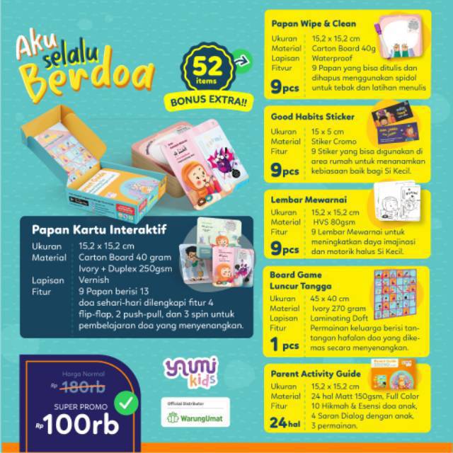 Buku Aku selalu berdoa permainan edukoratif mainan edukasi buku papan doa push pull bk0128