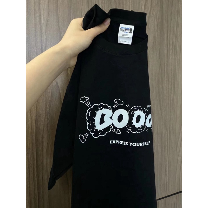 Kaos Hitam Oversize / kaos Atasan Wanita Fashion Korean / T-shirt Original Lengan Pendek / Baju Oversize  Kerah Bulat Unisex （Realpict）