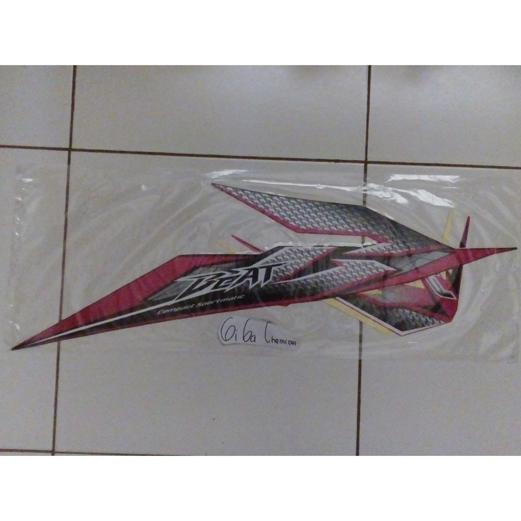 striping sticker honda beat fi 2017 hitam magenta original