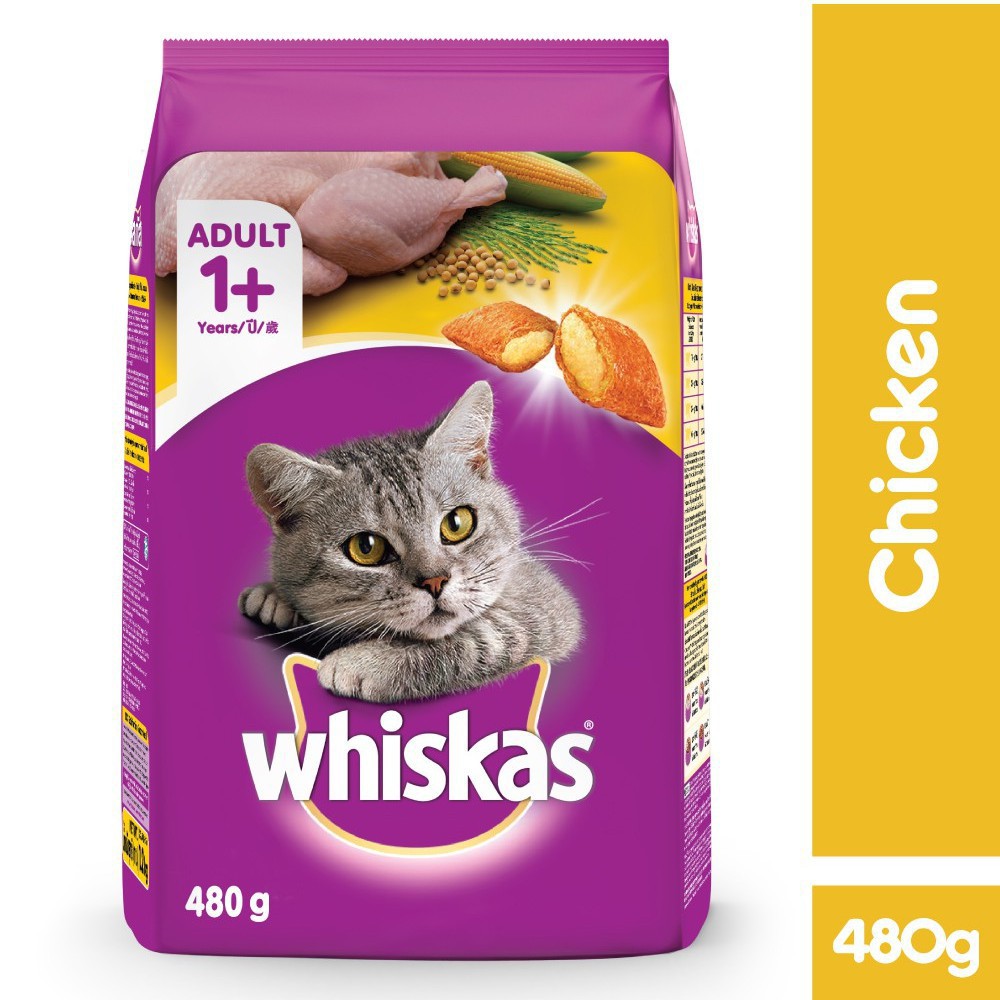 WHISKAS® Makanan Kucing Kering 480gr-Chicken
