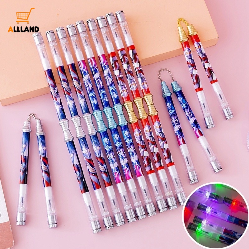 Pena Gel Keseimbangan Jari Model Lipat Ultraman Luminous Spinning Pen / Pelepas Tekanan Magnet Flexible