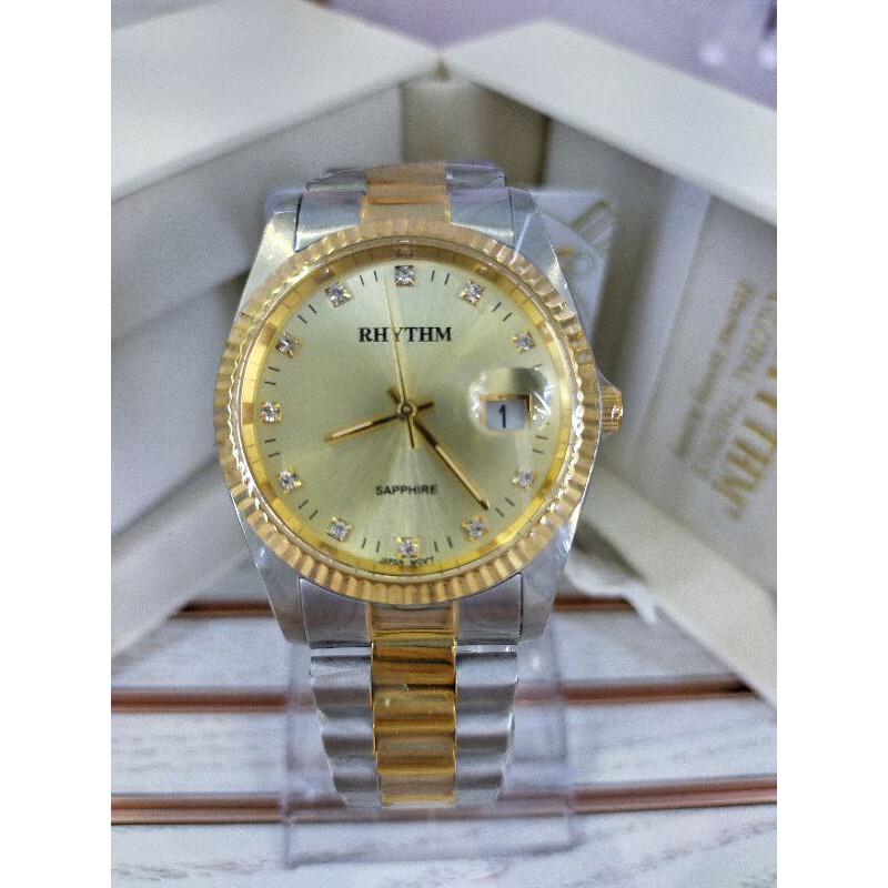 ( ORIGINAL ) Rhythm R 1201 Jam Tangan Stainless Steel / R 1201