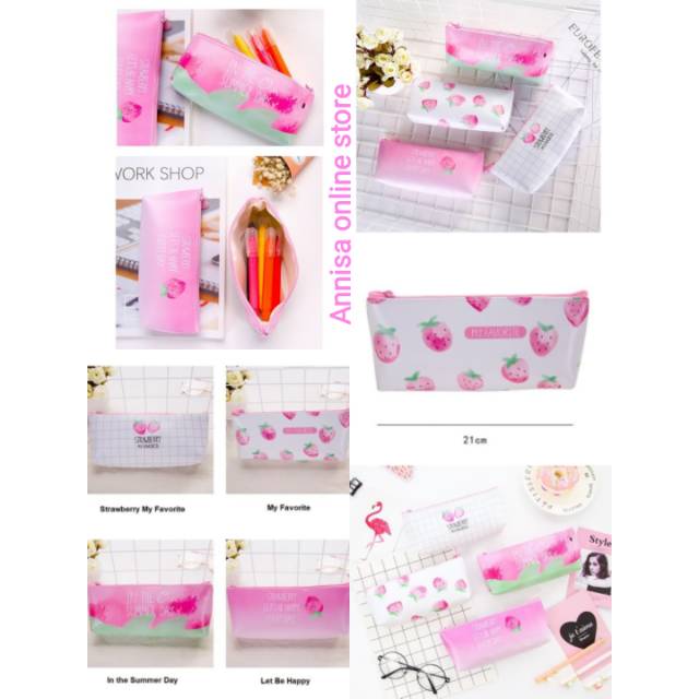 Tempat pensil strawberry / tempat pensil / tempat pensil murah