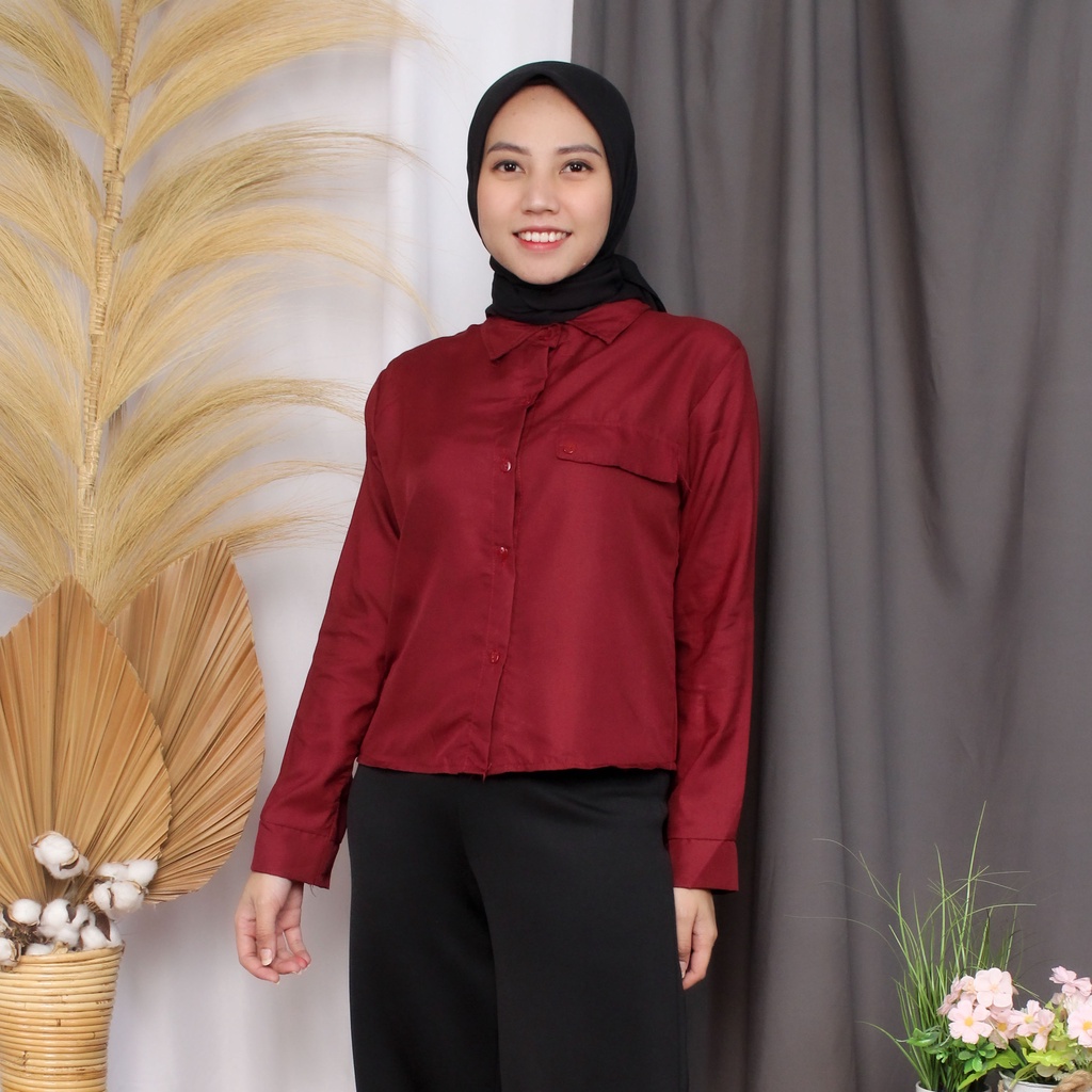 RX Fashion - Kemeja Fatasya I Kemeja Madania I KEMEJA KYOKO  -R3-MARON