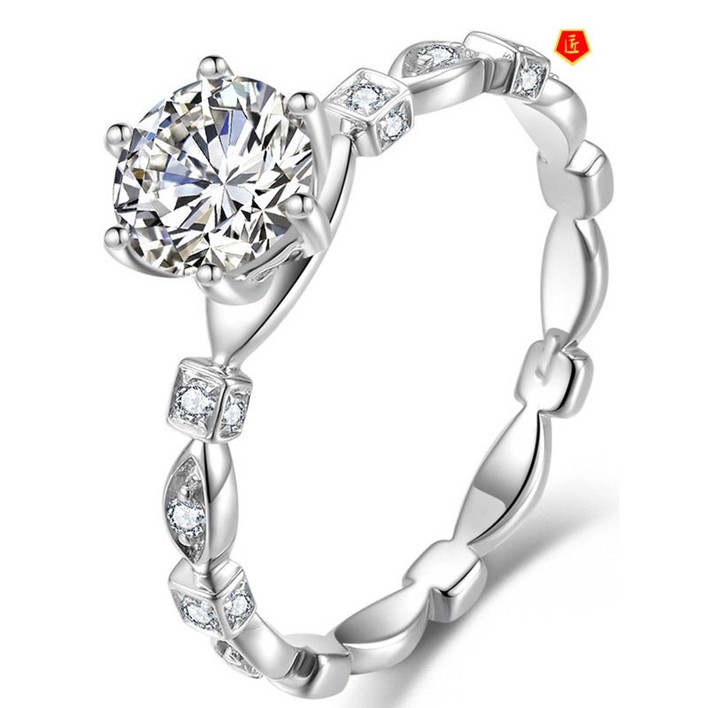 [Ready Stock]Creative Personality 1 Karat Rhinestone Ring Pt950 Platinum