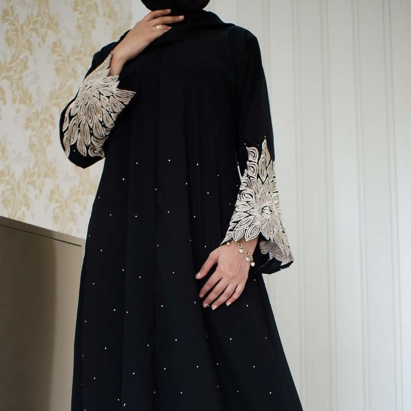 Gallery Exclusive Abaya Hitam Gamis Turkey Bordir Sonia Busuii