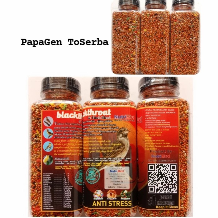 makanan burung blackthroat pakan burung blackthroat NUTRI BIRD 200gr