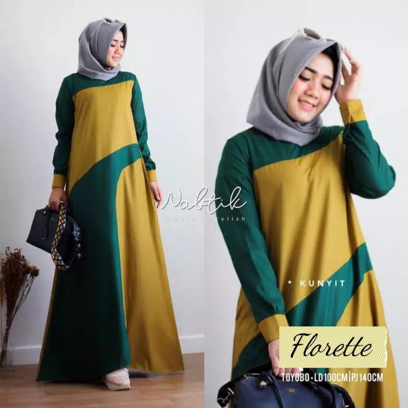 Florette Maxi - Bisa COD Dress Gamis Baju Maxi Maxy Dress Acara Pesta Kondangan Arisan Remaja Wanita