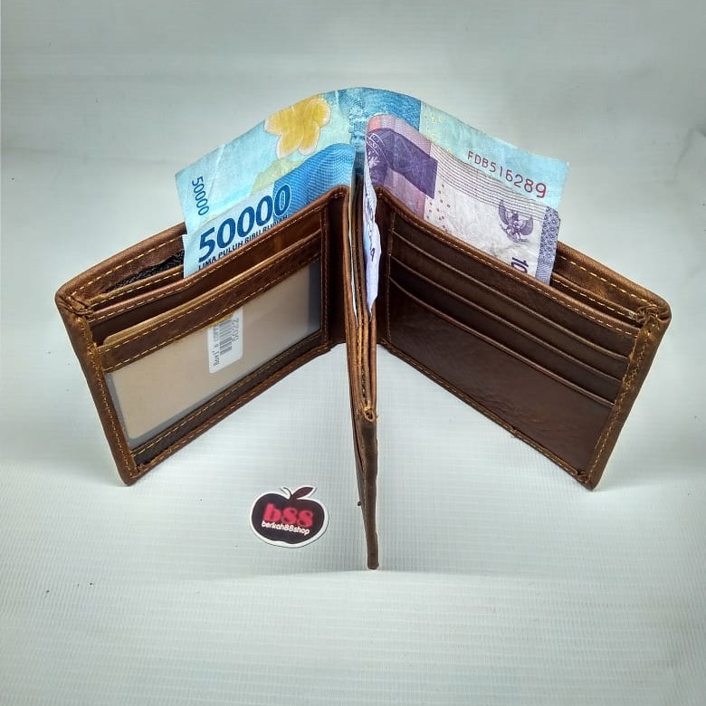 Dompet kulit 3 dimensi Bovis 5022 polos / Dompet pria lipat / Dompetkulit murah