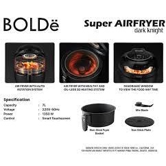 Bolde Air Fryer Dark Knight 7L Digital Touchscreen Garansi Resmi 2 Tahun