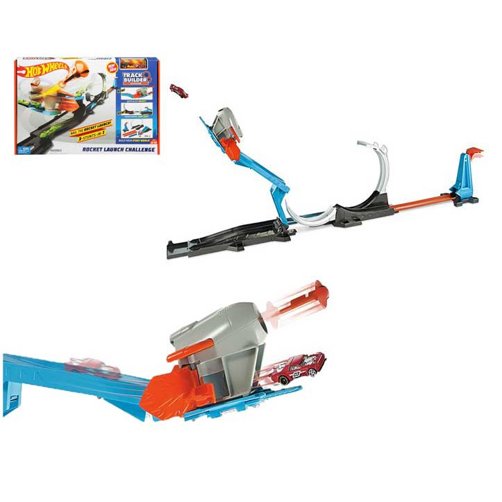 hot wheels track builder rocket launch set