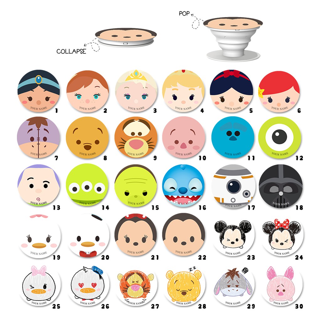 Disney Tsum  Tsum  Pop Socket Stand HP Pop Socket Custom 