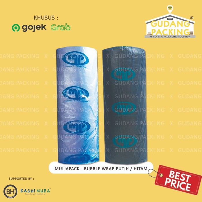 

SUPER SALE - (GOSEND/GRAB) MULIAPACK - BUBBLE WRAP TEBAL HITAM / PUTIH 125CM X 50M - MP 3.0, PUTIH