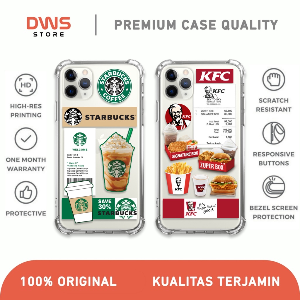 [A070] CASE STARBUCKS KFC OPPO VIVO SAMSUNG REALME IPHONE REDMI NOTE 4 5 6 7 8 9 10 PLUS X XR 11 12 