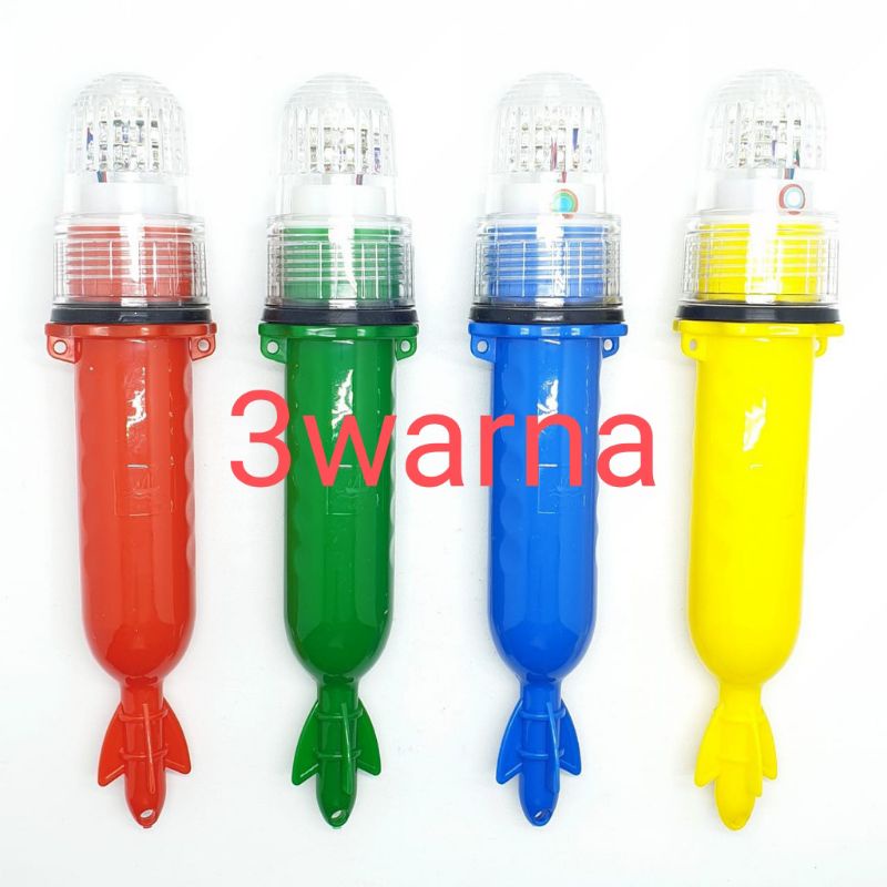 Lampu kedip 3warna/kelop/sinyal/terpedo kapal/lampu ikan/2baterai 3warna