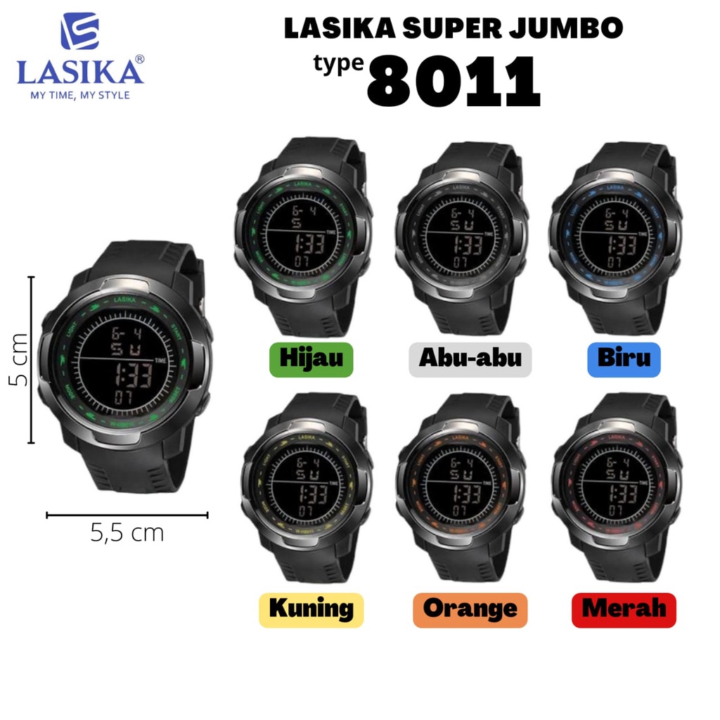 Model baru Jam tangan laki laki digital sport Lasika W-H8011, tahan air & dapat kotak.