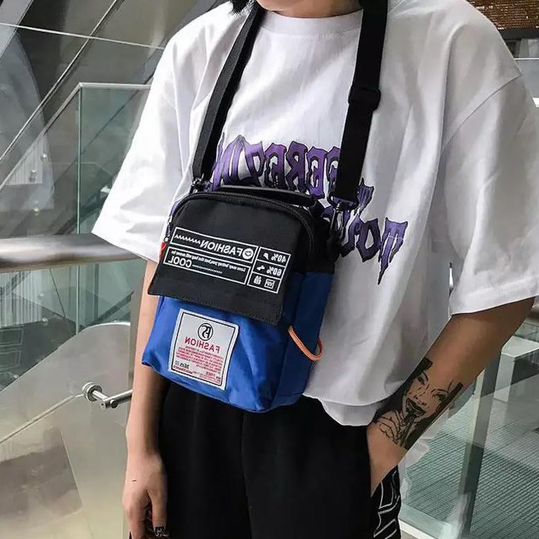 Tas Selempang Mini Holder HP / Uang Motif Print 3D + Resleting Penutup untuk Wanita tas - obai