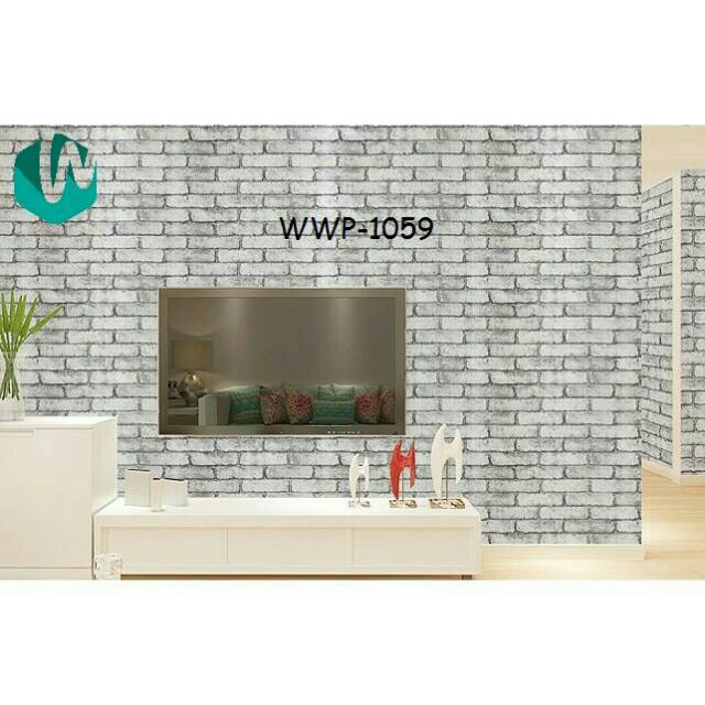 WALLPAPER STICKER | MOTIF BATA GREY | Uk. 45cm x 9m