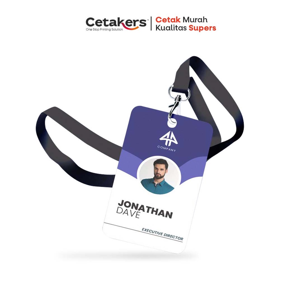 

CETAKERS ID CARD NAME TAG PVC KARTU IDENTITAS KANTOR LANYARD HOLDER AWET