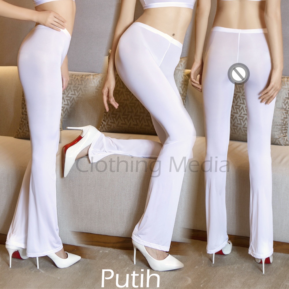 Celana Panjang Silky Semi Transparan Wanita Lembut Dingin Halus Yoga Legging