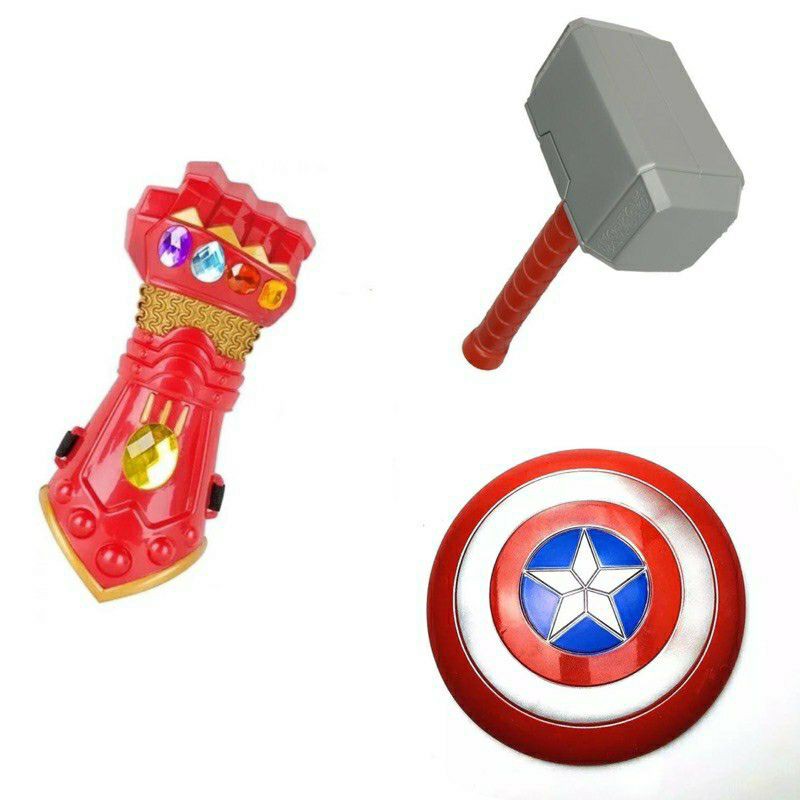 MAINAN ANAK AVENGERS PALU TANGAN IRON MAN THANOS CAPTAIN TAMENG SHIELD TERBARU TERLARIS