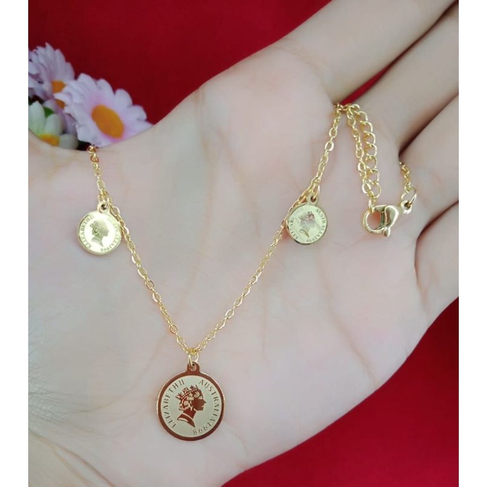 kalung emas muda kadar 50% perhiasan/kalung free liontin emas muda kadar rendah