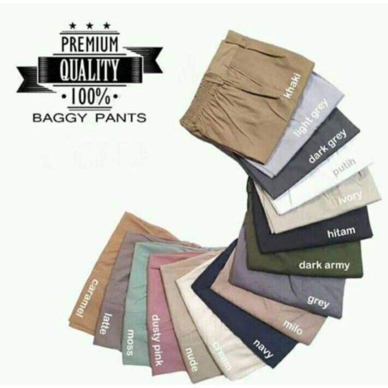 JUMBO BAGGY PANTS PREMIUM AMERICAN DRILL  BIG SIZE 4L 5L  latte,nude,milo,navy,army,dusty pink