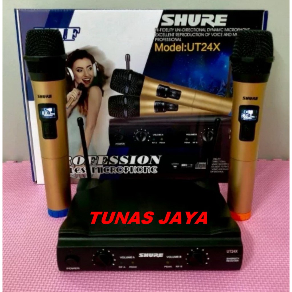 MIC WIRELESS SHURE UT24 X JEPIT-HEADSET-PEGANG UHF