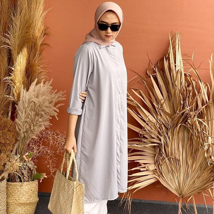 NUNA LONG TUNIK/OUTER  - KATUN RAYON - PAKAIAN WANITA - BEST SELLER  - BISA COD