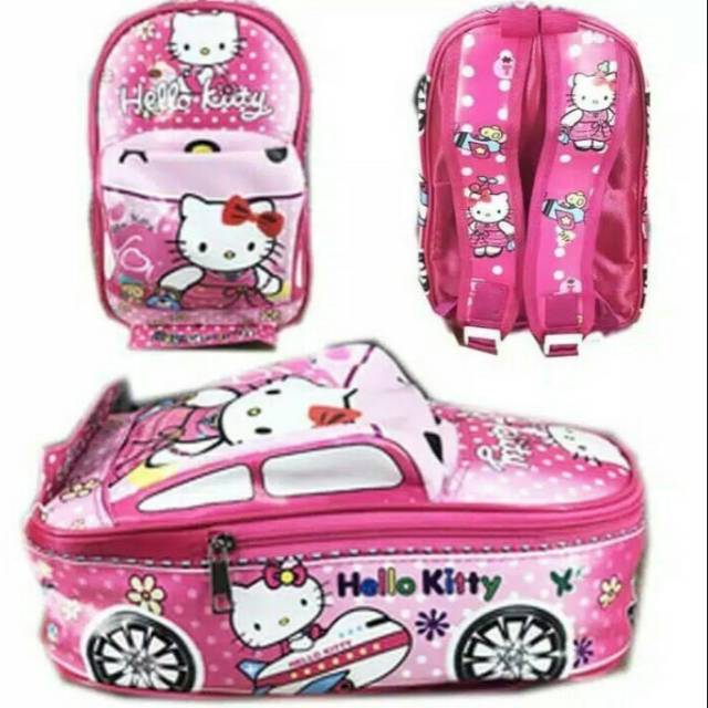 TAS anak karakter bentuk mobil hello kitty