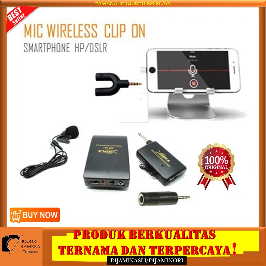 Microphone Mic Clip On Wireless PRANK VLOG untuk Smartphone HP/DSLR