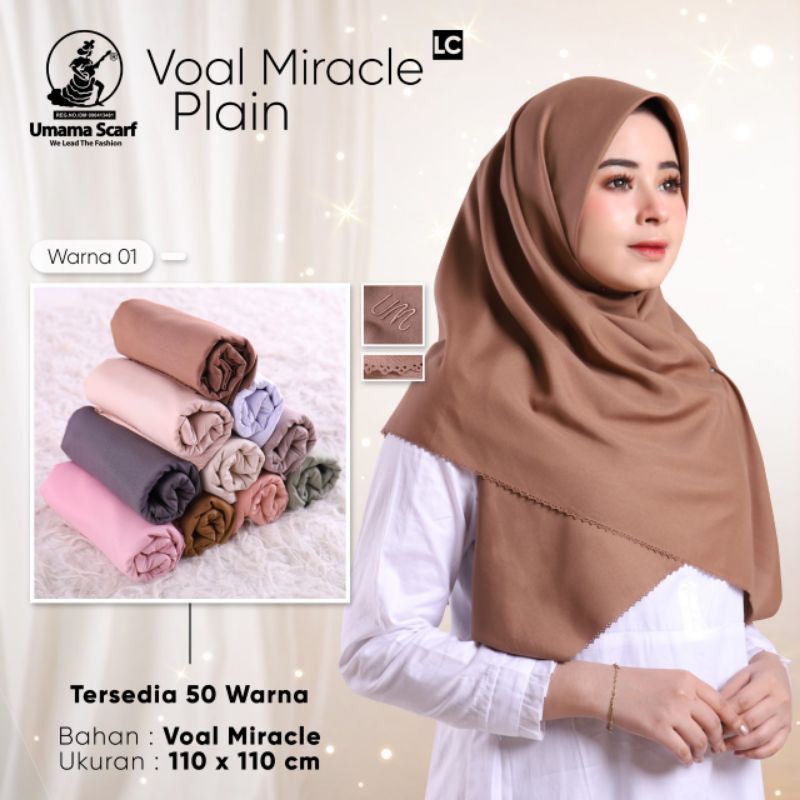 Jilbab umama voal miracle plain masker LC bordir UM lasercut grosir promo random ecer-1