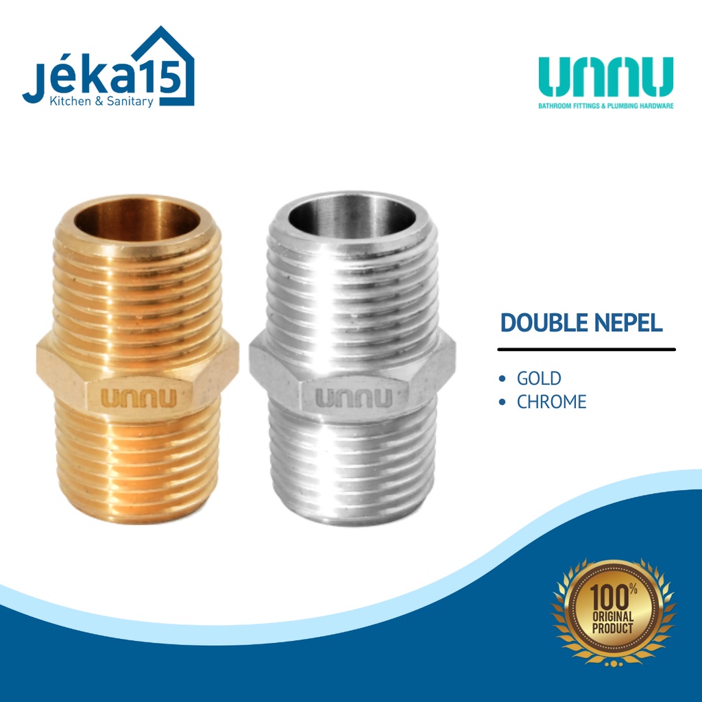 DOUBLE NIPPLE 1/2&quot;/DOUBEL NEPEL KUNINGAN