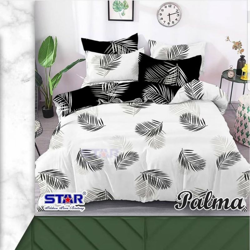 SPREI MURAH MOTIF PALMA DAUN LEAF HITAM PUTIH TERBARU 2020 COD