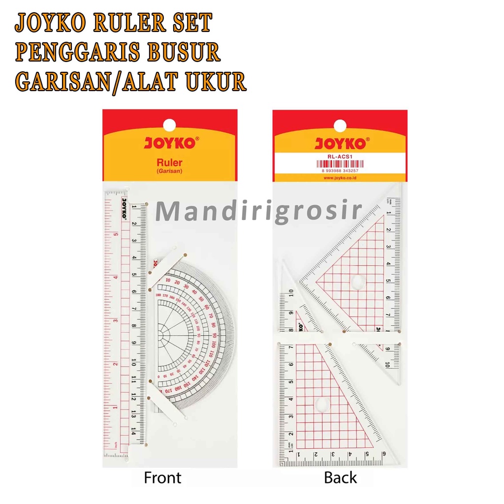 1 Set Penggaris Busur * Joyko Ruler Set * Garisan Joyko * Alat Ukur