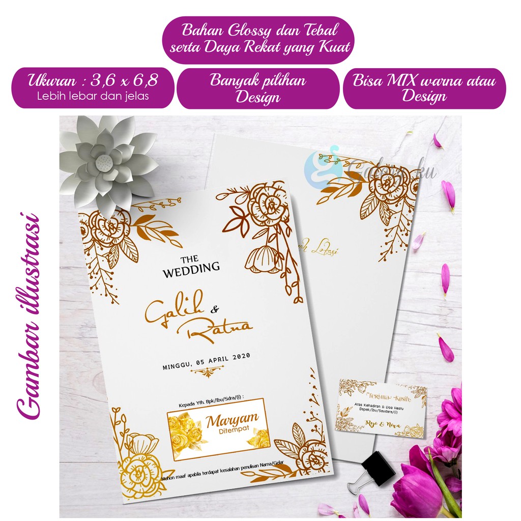 

CETAK PRINT STIKER LABEL 103 / LABEL UNDANGAN MOTIF FLOWER dan PENGANTIN DAN POLOS