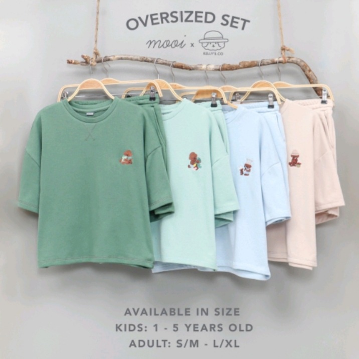 Mooi x Kellysco Oversized Set Setelan Couple Anak Dan Ibu CBKS SO