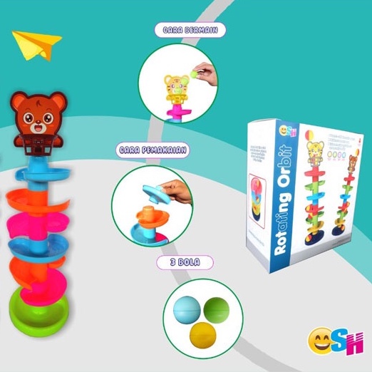 [SH220] Mainan Edukasi Anak Bayi Rotating Rolling Ball - Seluncuran Bola Rail