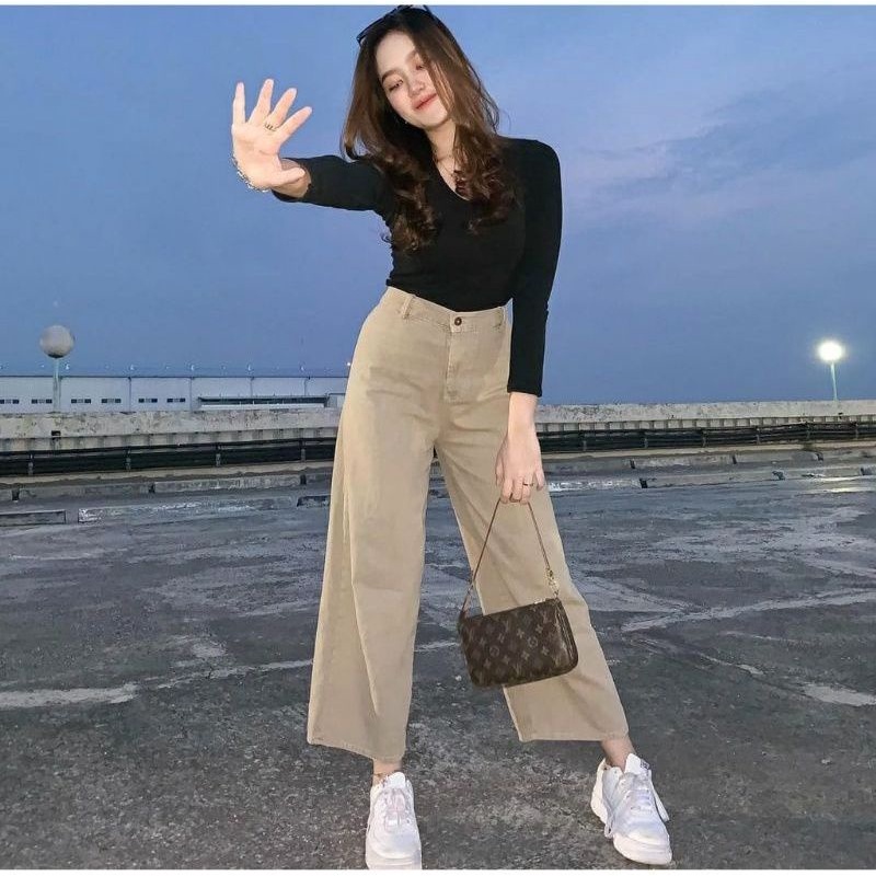MOZZA JEANS KULOT WANITA // BAHAN HIGJWAIST JEANS // KULOT JEANS KEKINIAN TERBARU