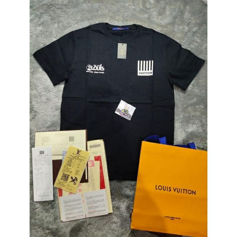 KAOS T SHIRT LOUIS VUITTON PAKAIAN PRIA WANITA MURAH BAJU UNISAX LV AUTHENTIC MIRROR IMPORT TEE