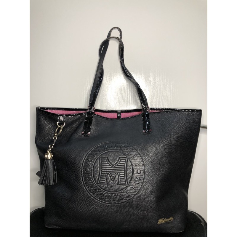 link khusus METRO CITY Tas Tote Kulit Mantul Mix Glossy Hitam Preloved (SALE)