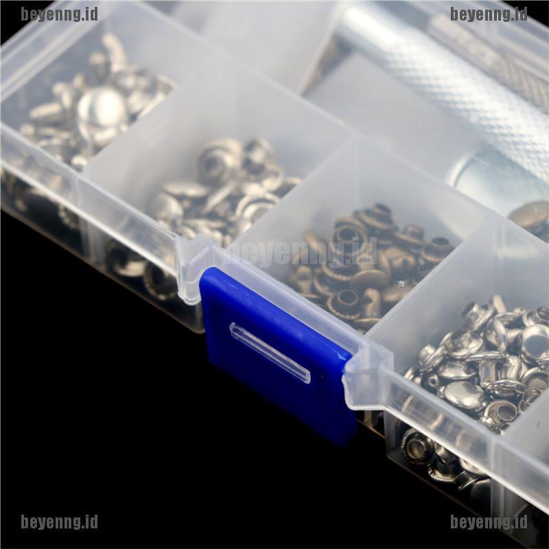 Bey 120pcs / set Kancing Rivet Bahan Metal Untuk Kerajinan Kulit