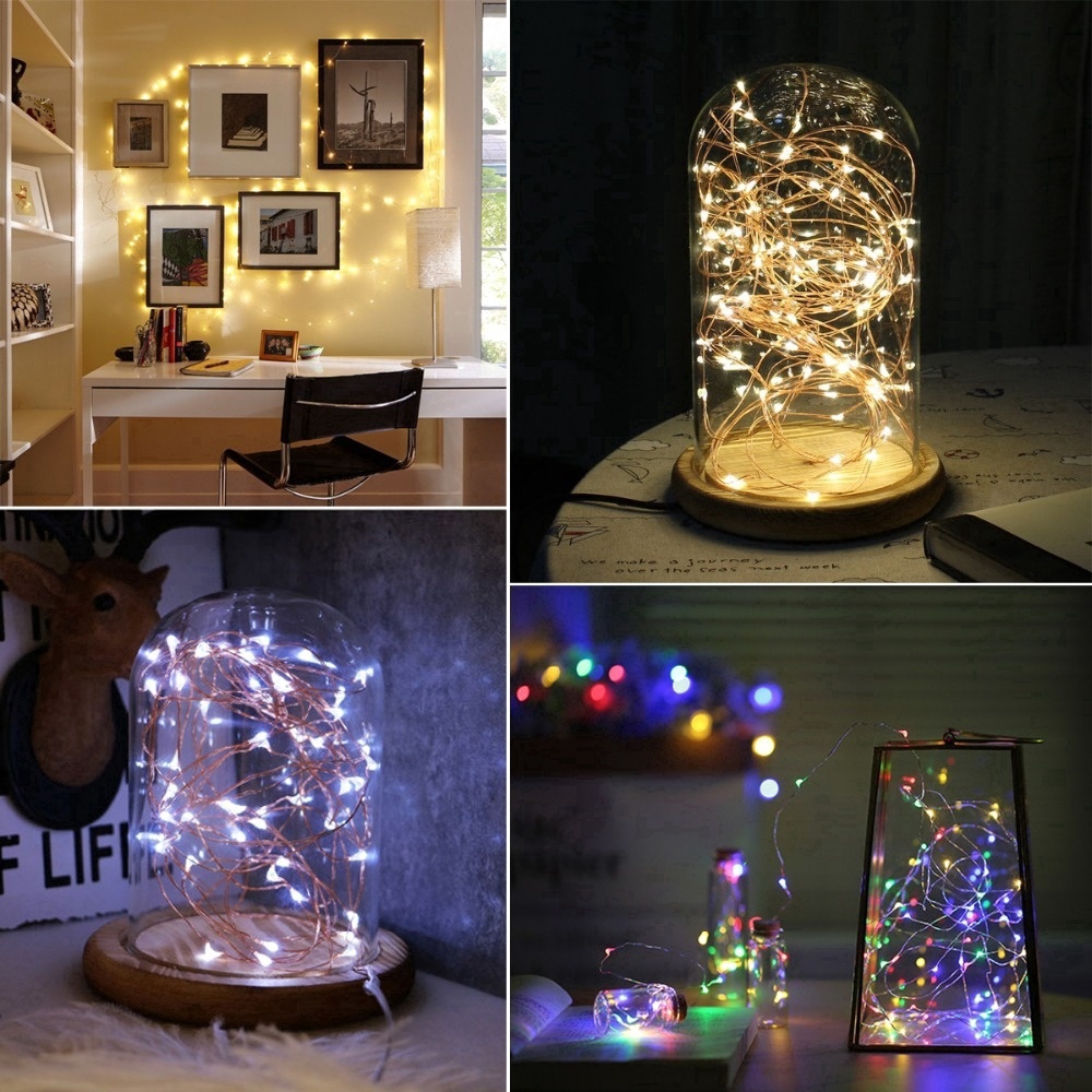 Decoration 5m / 10m USB Wedding USB Powered Lights LED String Garlands Fairy Lamp for Outdoor Christmas Copper Wire