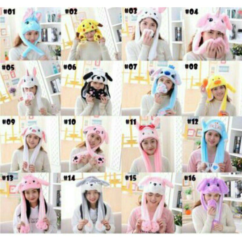 Bunny hat /Topi kelinci led musik dan gerak